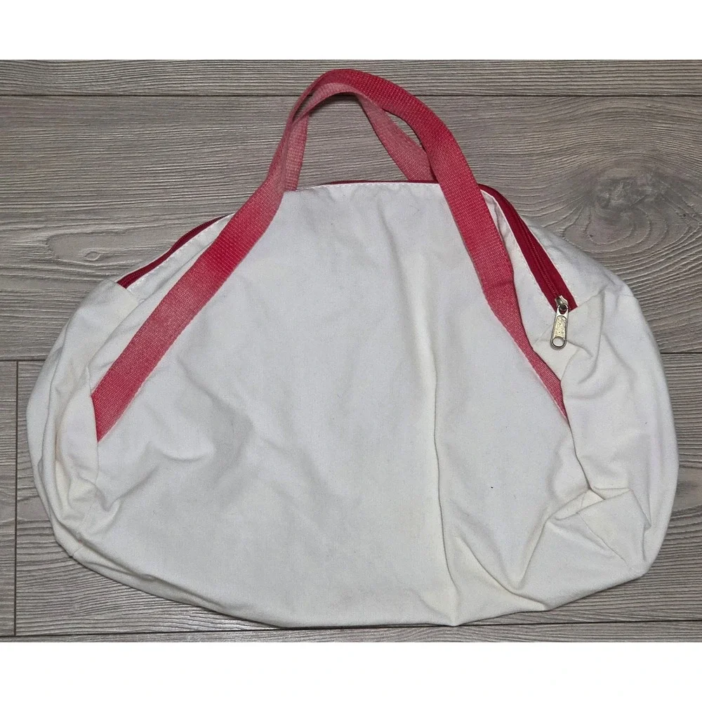 Vintage USMC Canvas Duffel Bag White Red Eagle Globe Anchor Marine Corps Gym Bag